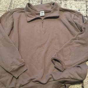 Victorias Secret Pink taupe half-zip sweatshirt